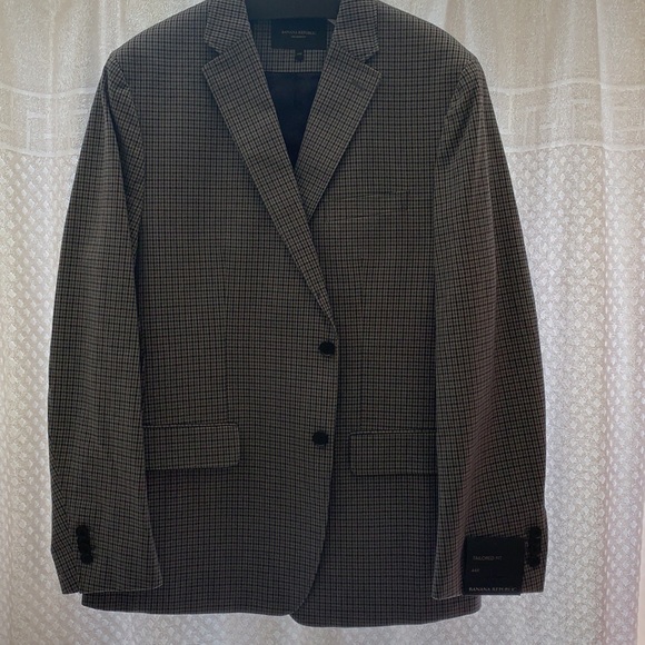 Men’s Blazer Size 44 Banana Republic Checked 100% Cotton Plaid NWT - Picture 15 of 17